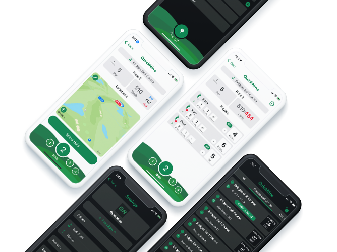 iPhone and Android Grid of Golf Club native apps